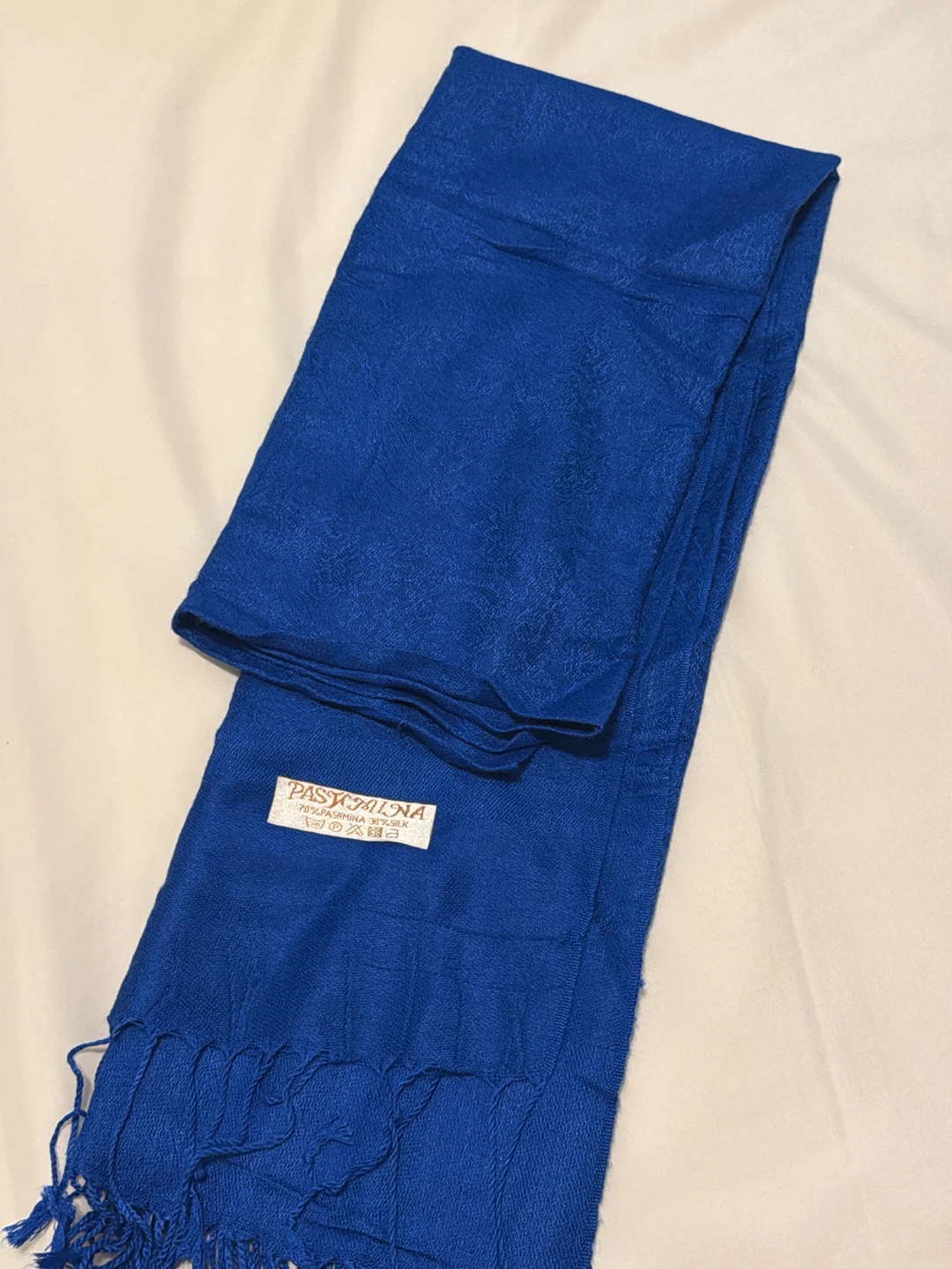PASTELNA Pashmina Silk Scarf - Royal Blue