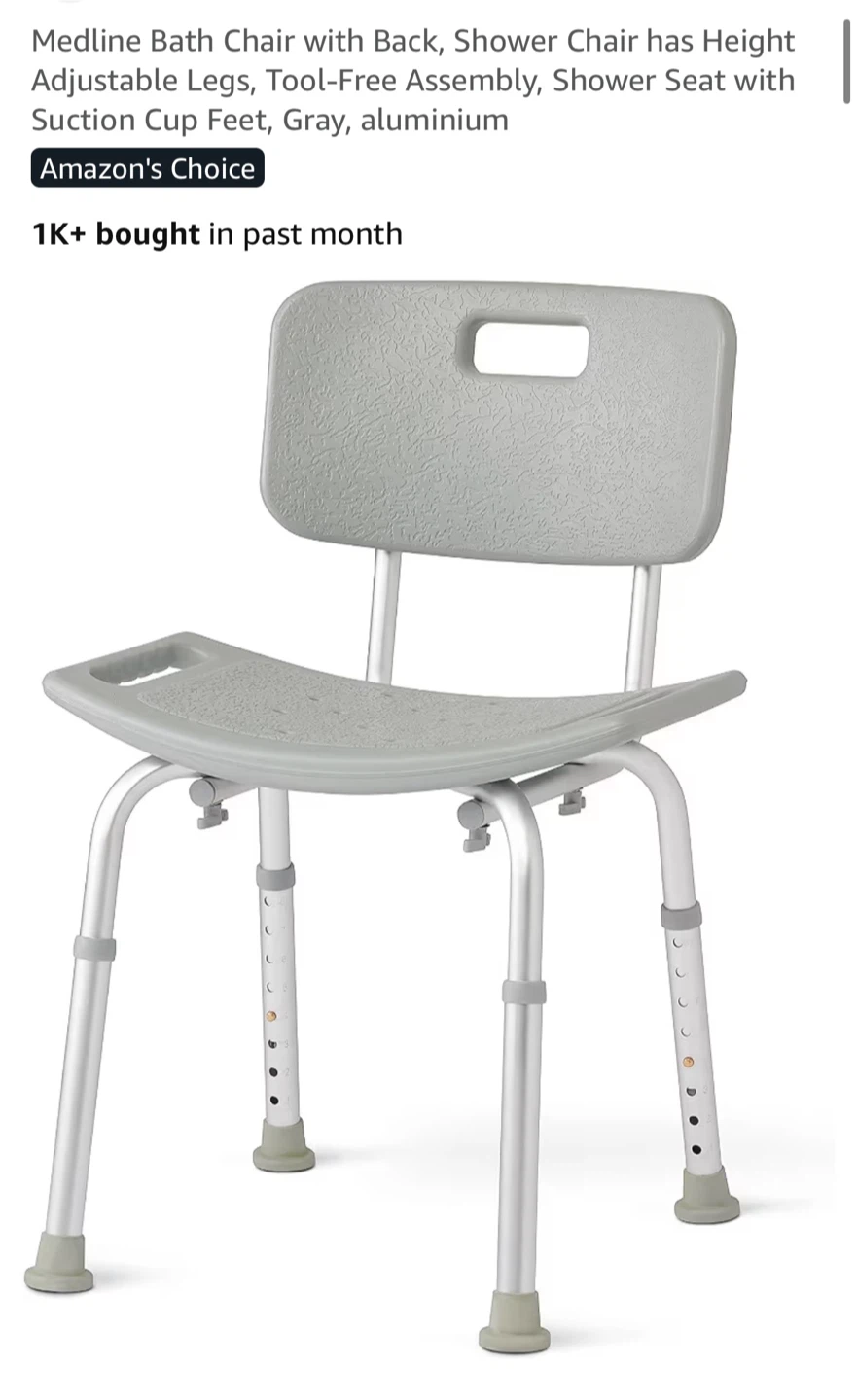 Medline Bath Chair with Back - photo 2