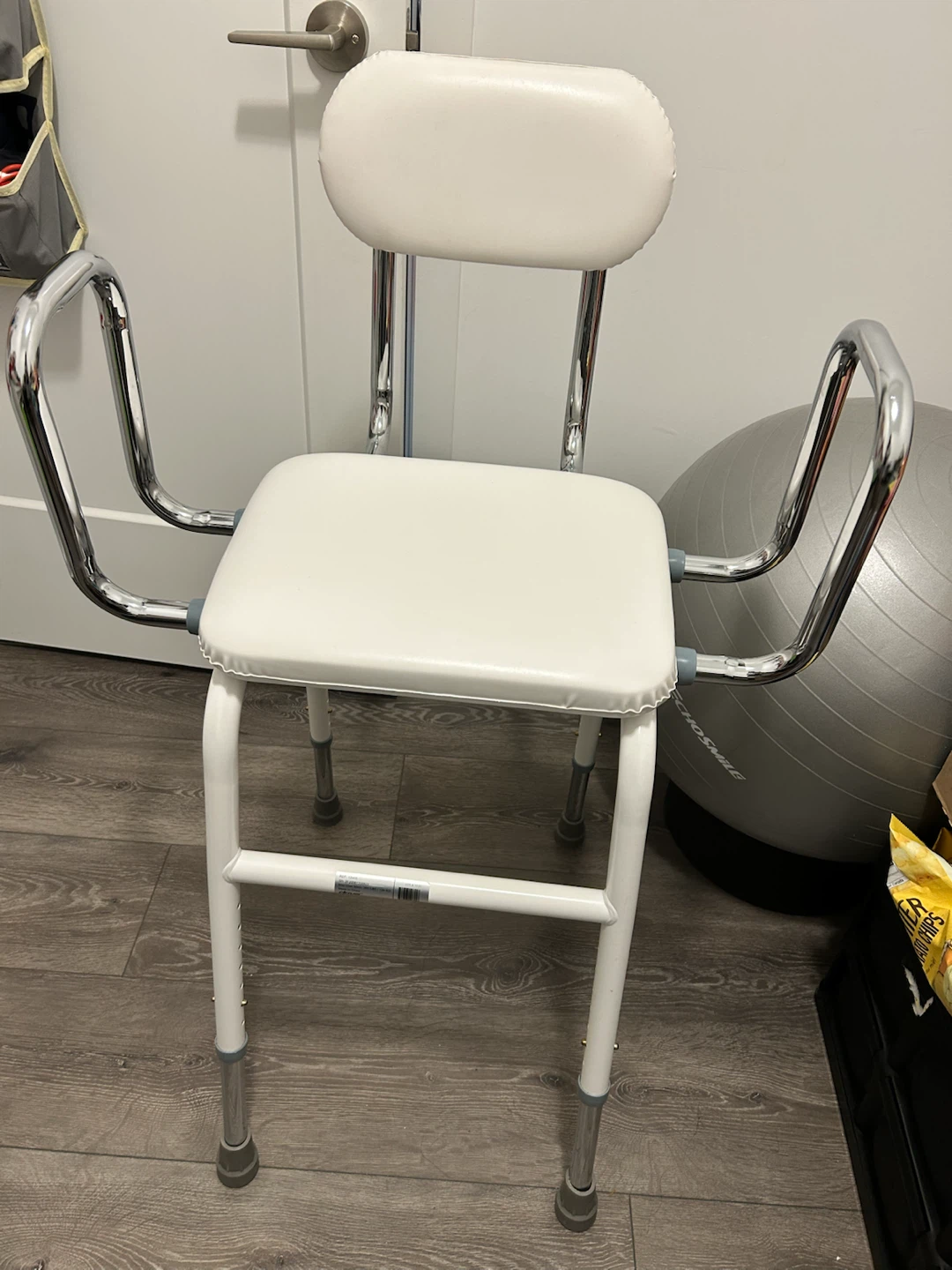 Drive Medical Adjustable Height Shower Stool with Back and Arms