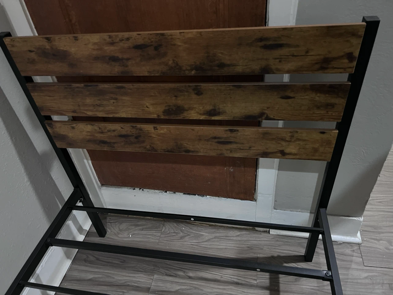 Metal Bed Frame with Wood Accents Twin size - photo 4