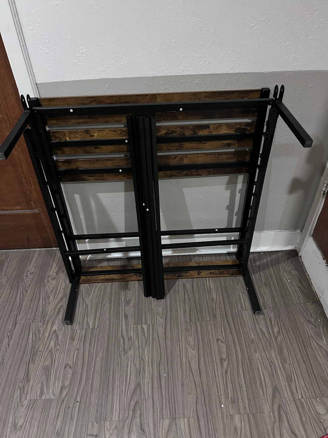 Metal Bed Frame with Wood Accents Twin size - photo 5