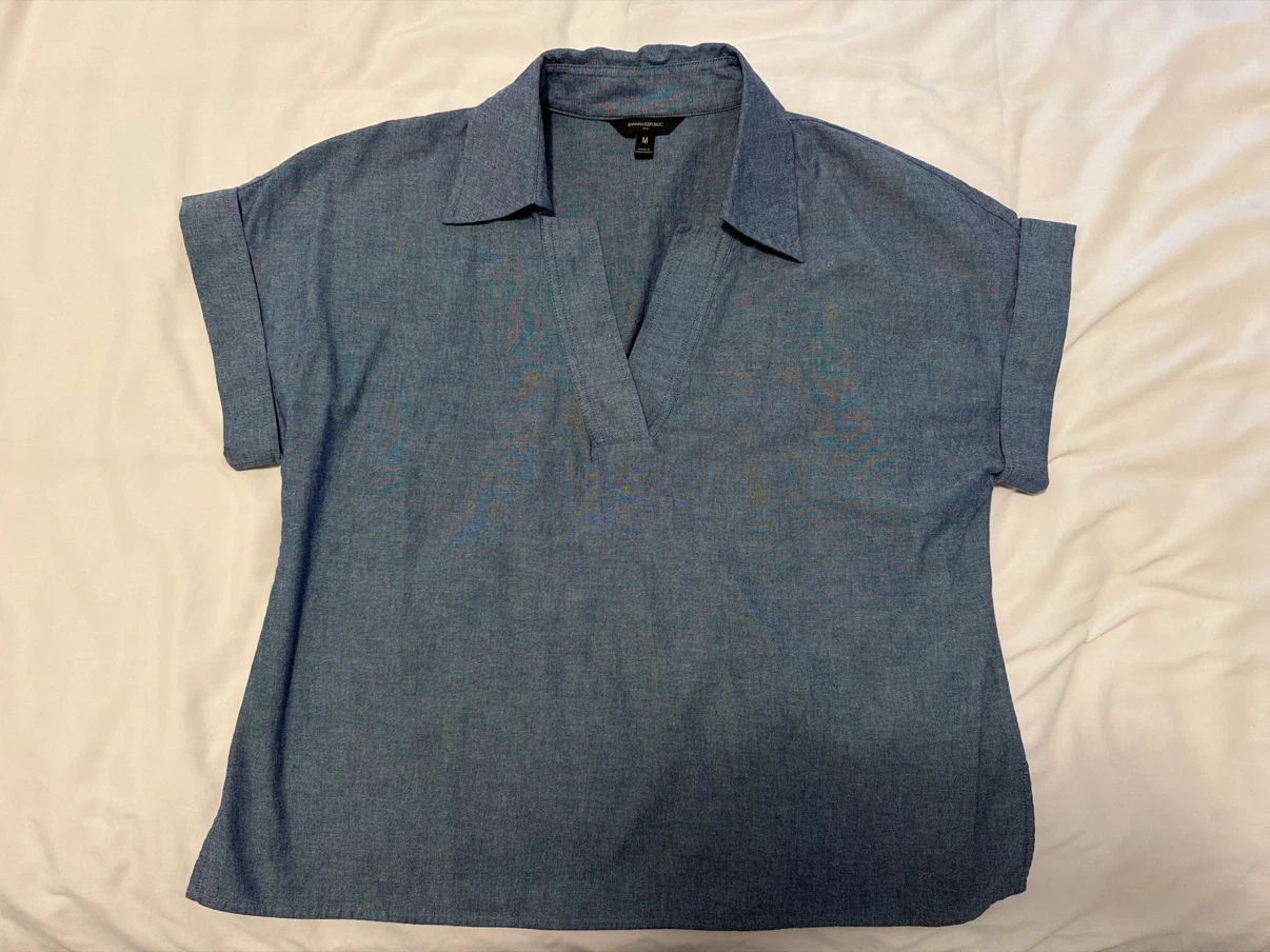 Banana Republic Blue Denim Top - Size M