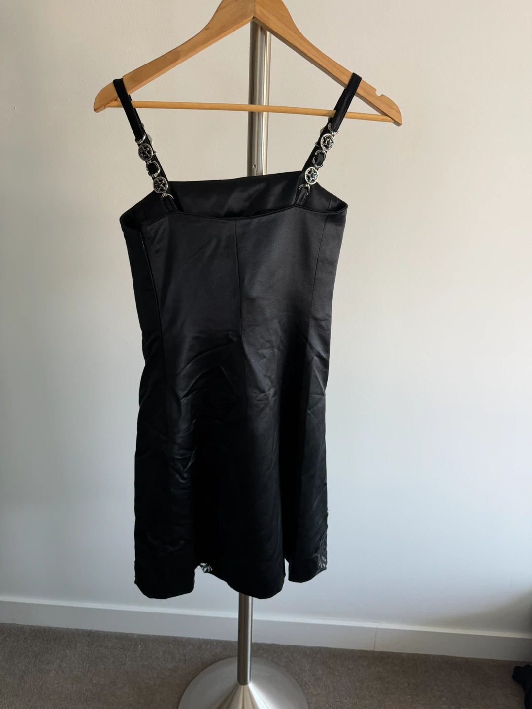 Istante Versace Black Lace Trim Slip Dress - photo 2