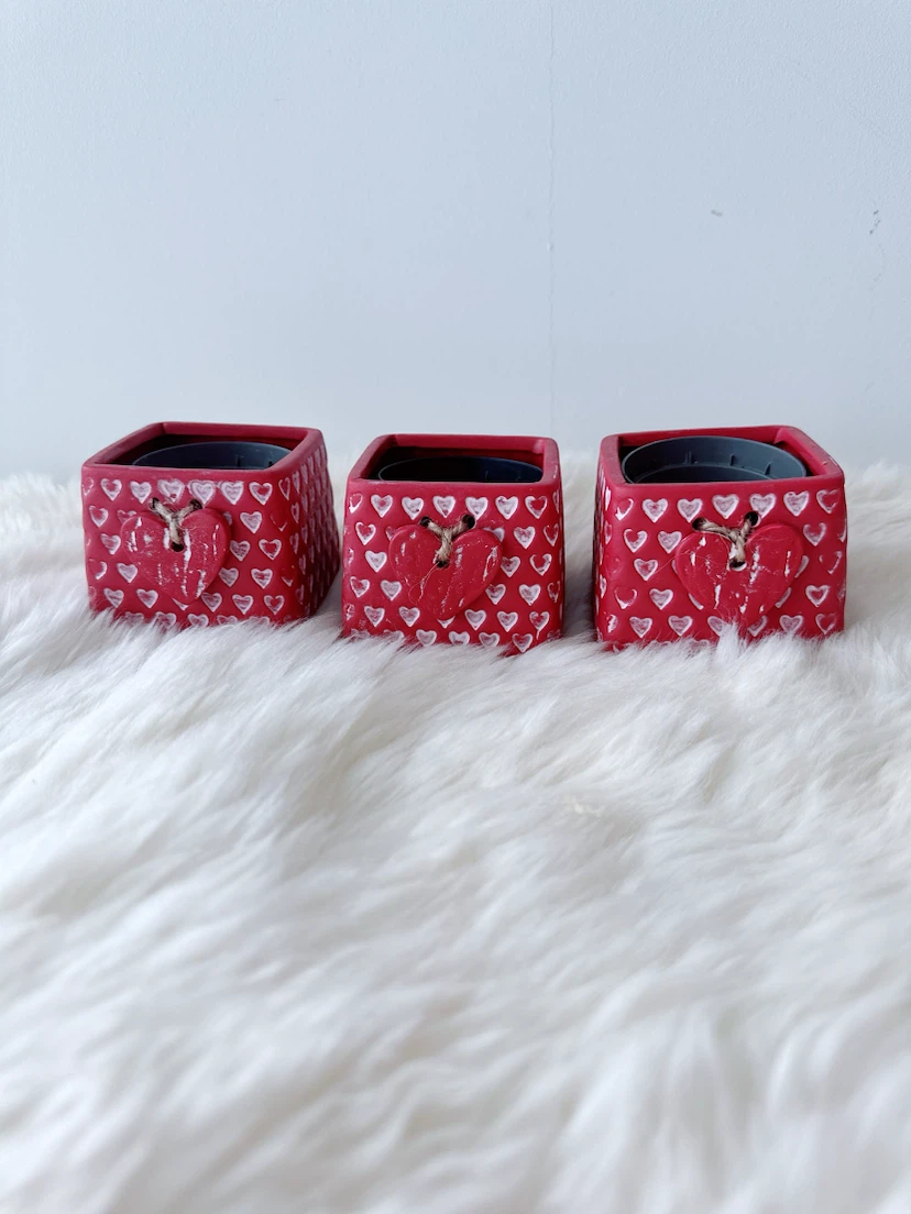Lot of 3 square succulent planters with inserts