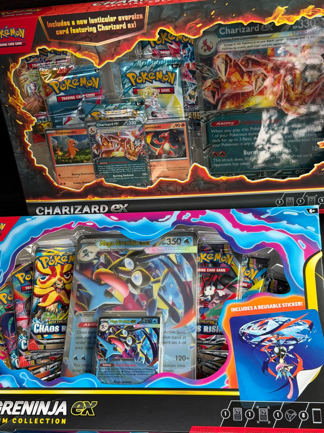 Mega Greninja and Charizard EX Collection Boxes