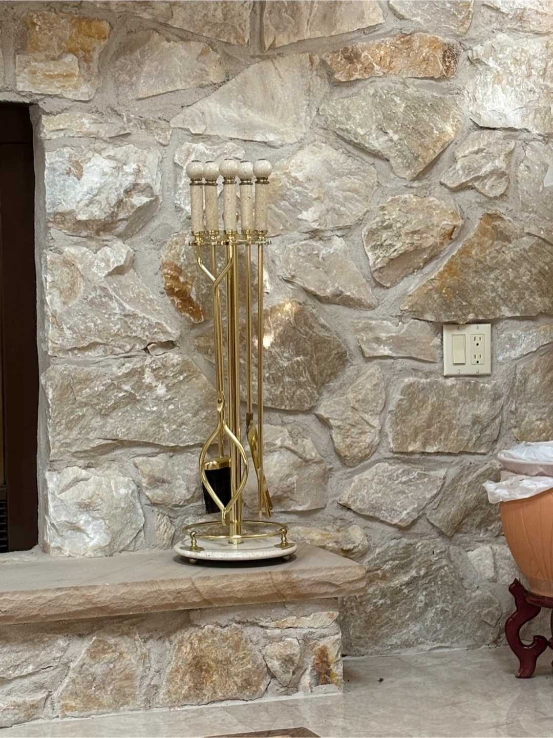 Gold Fireplace Tool Set