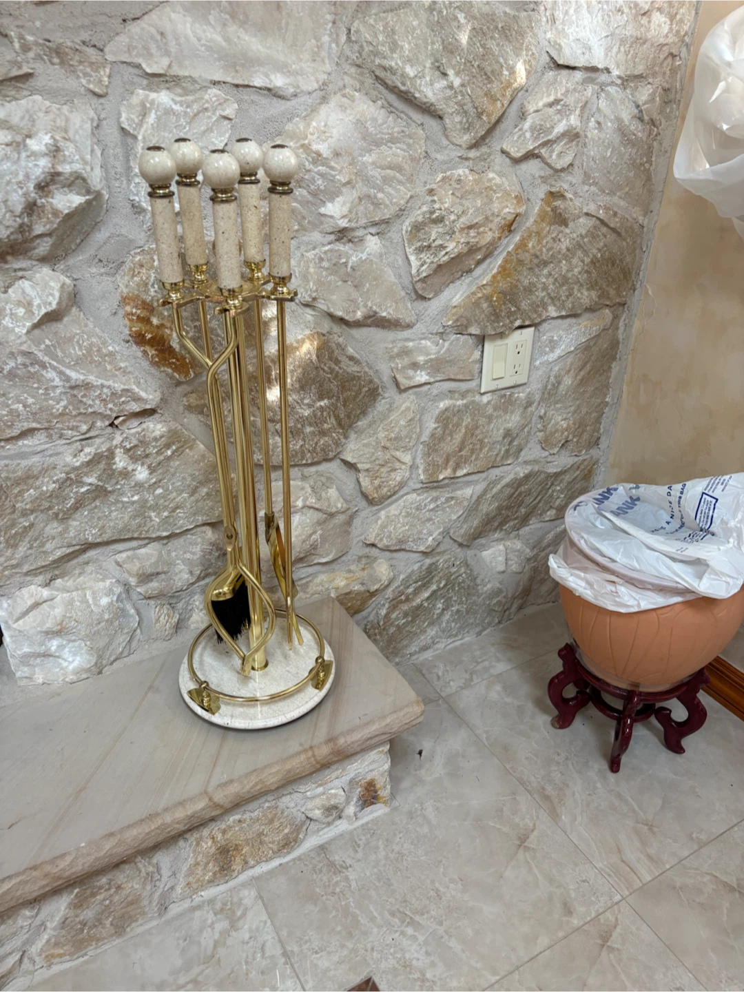 Gold Fireplace Tool Set - photo 2