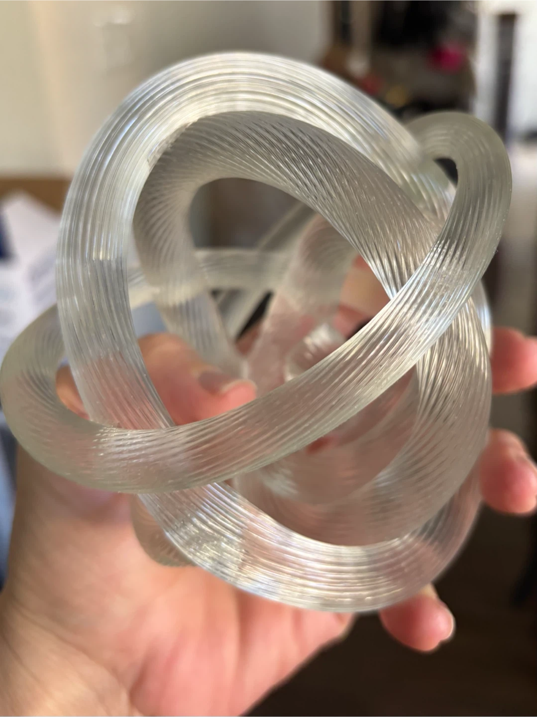 Clear Glass Interlocking Sphere Sculpture - photo 2