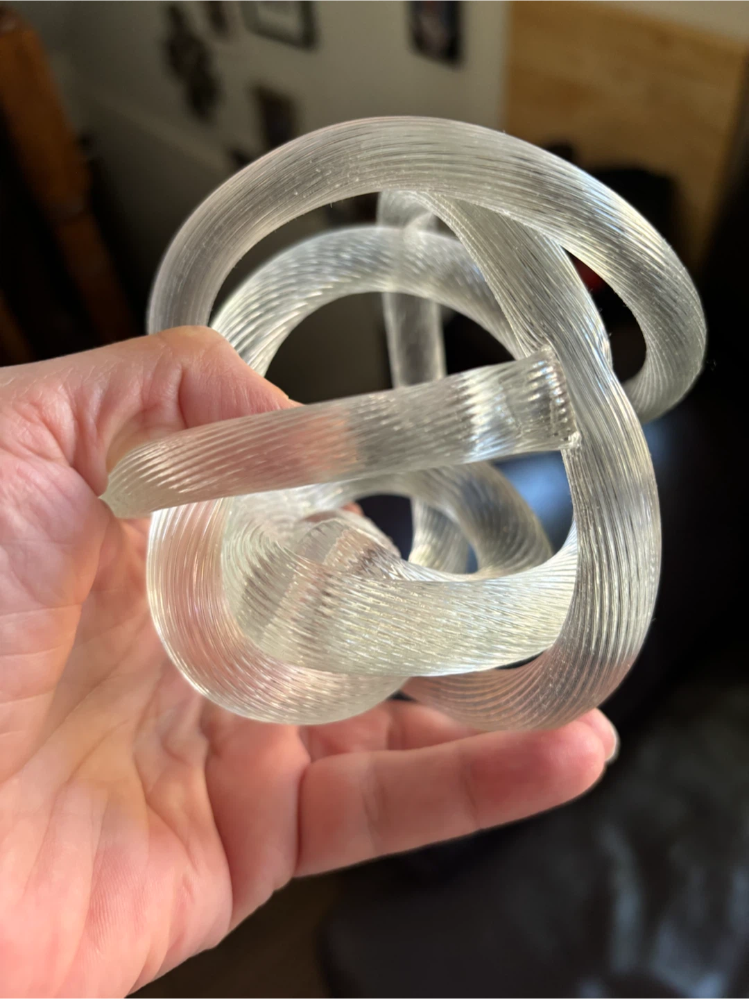 Clear Glass Interlocking Sphere Sculpture - photo 3