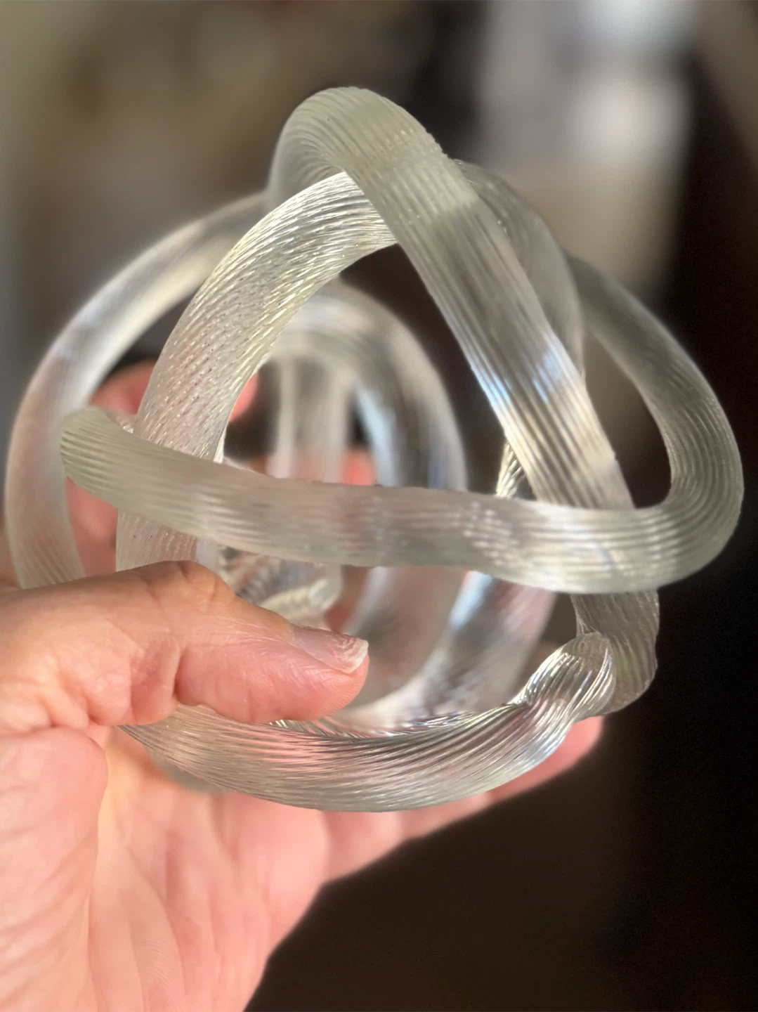 Clear Glass Interlocking Sphere Sculpture - photo 4