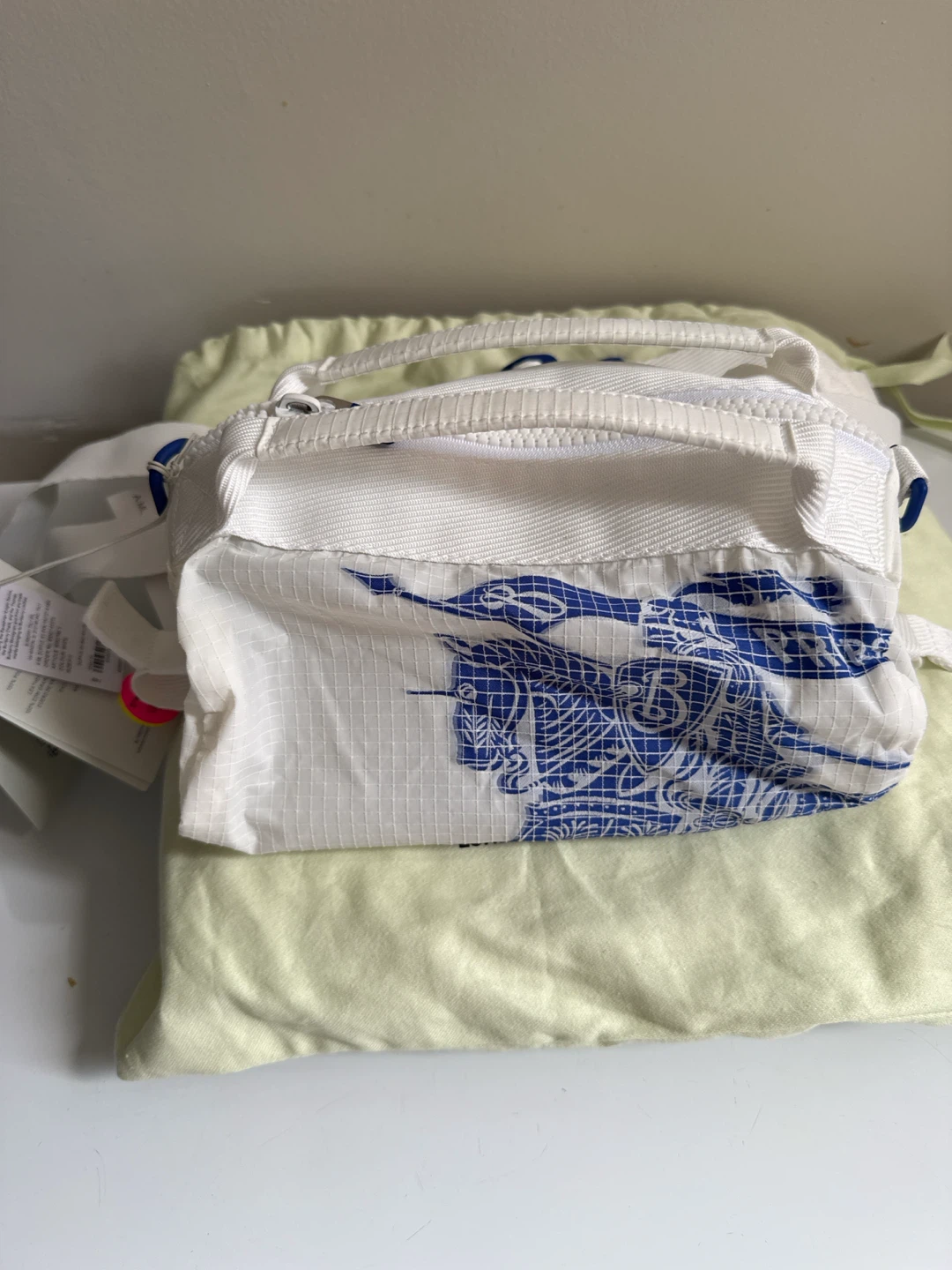 Burberry White A:ML Duffle XS EKN Nylon Bag