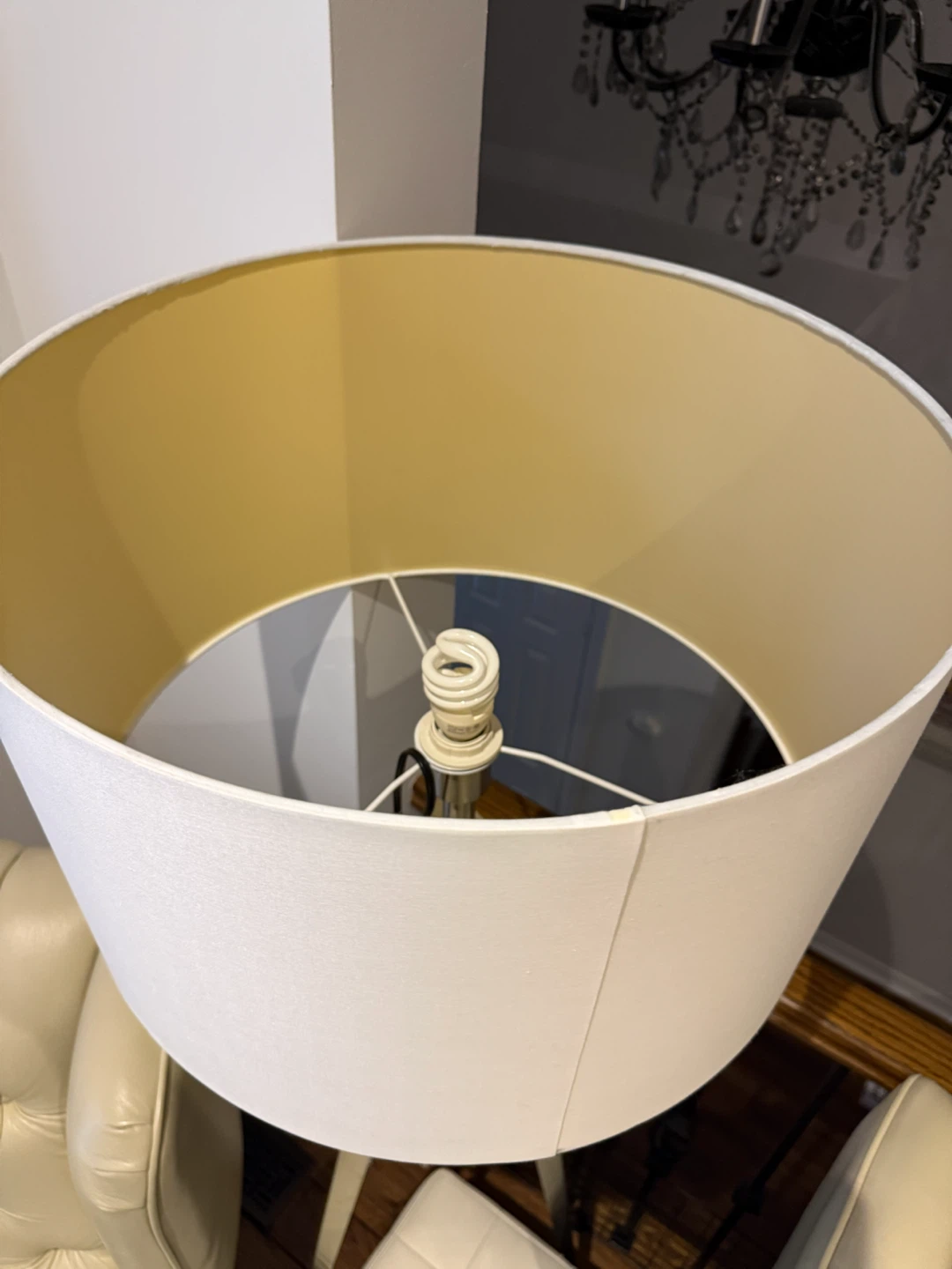 Tripod Floor Lamp with White Drum Shade - photo 2