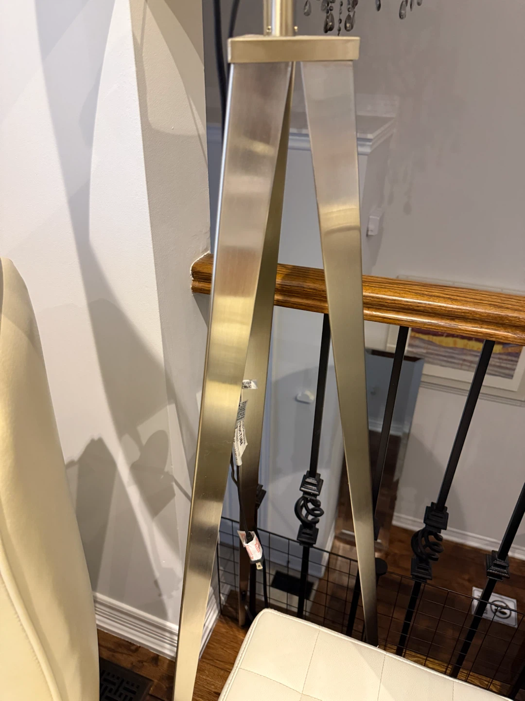 Tripod Floor Lamp with White Drum Shade - photo 3