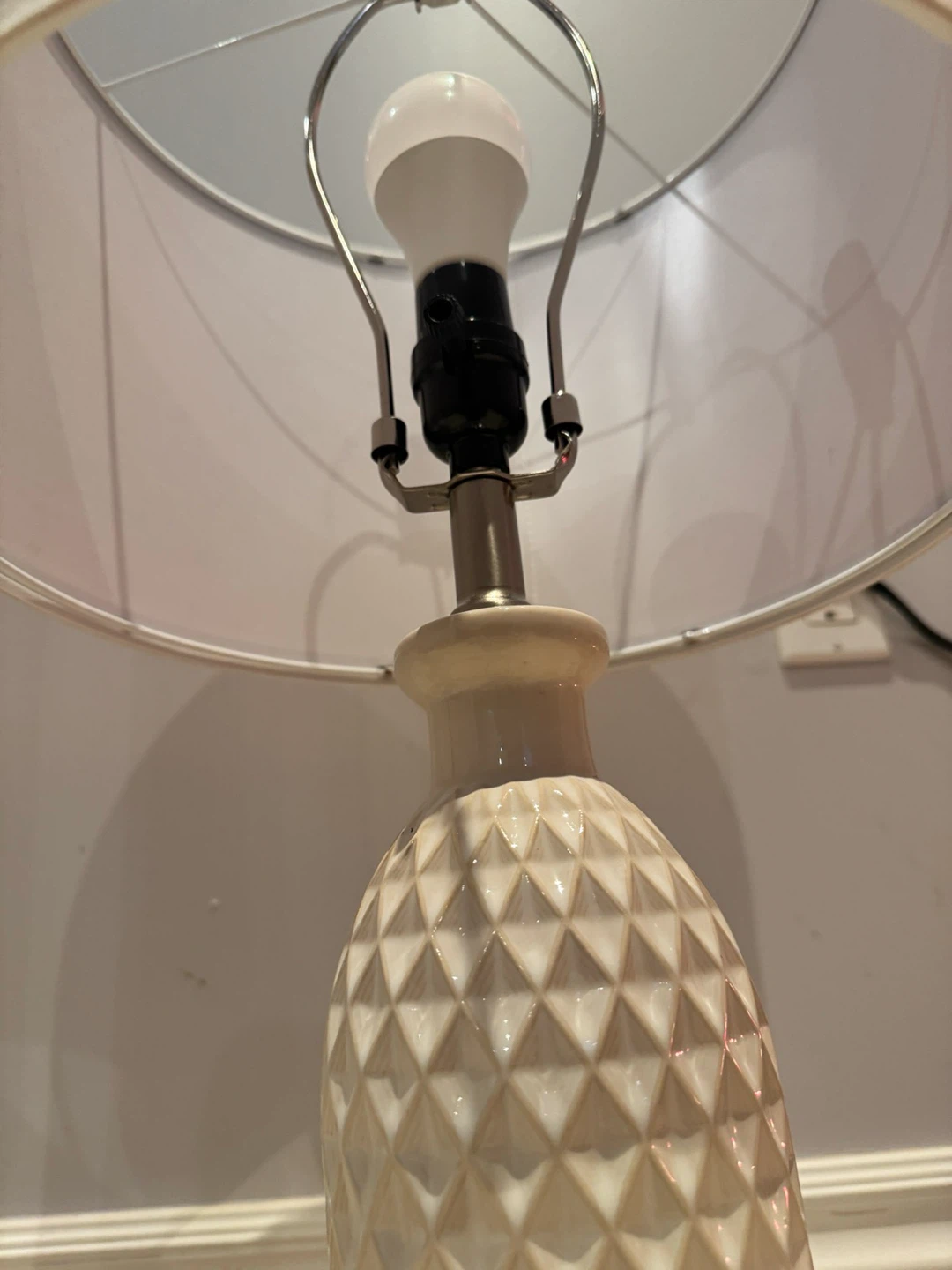 Set of 2 Cream Textured Table Lamps - photo 2