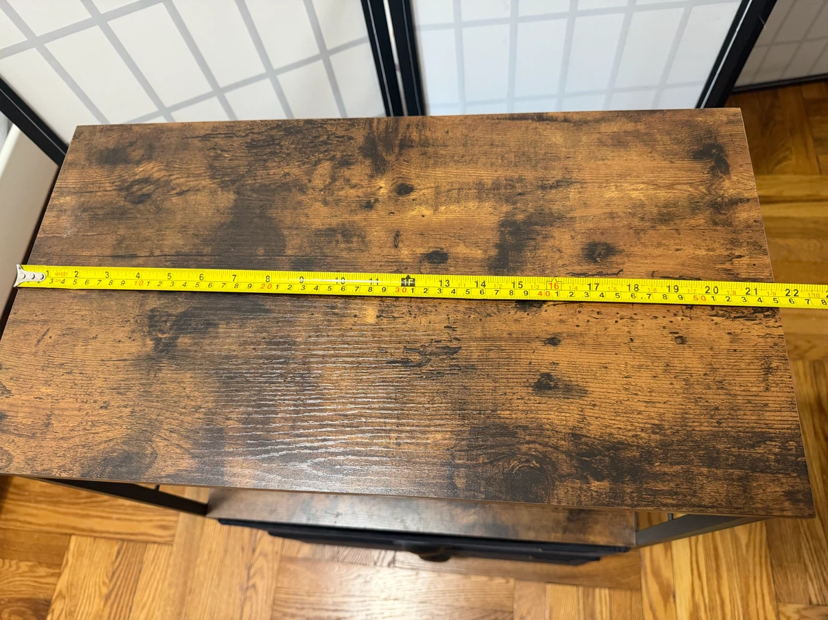 Rustic Wood Storage Shelf with 2 Drawers - photo 4