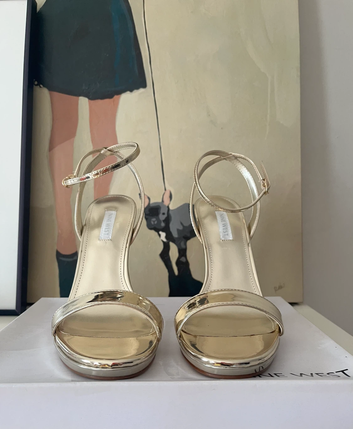 Nine West Women's Gold Strappy Heeled Sandals - 8M - photo 2