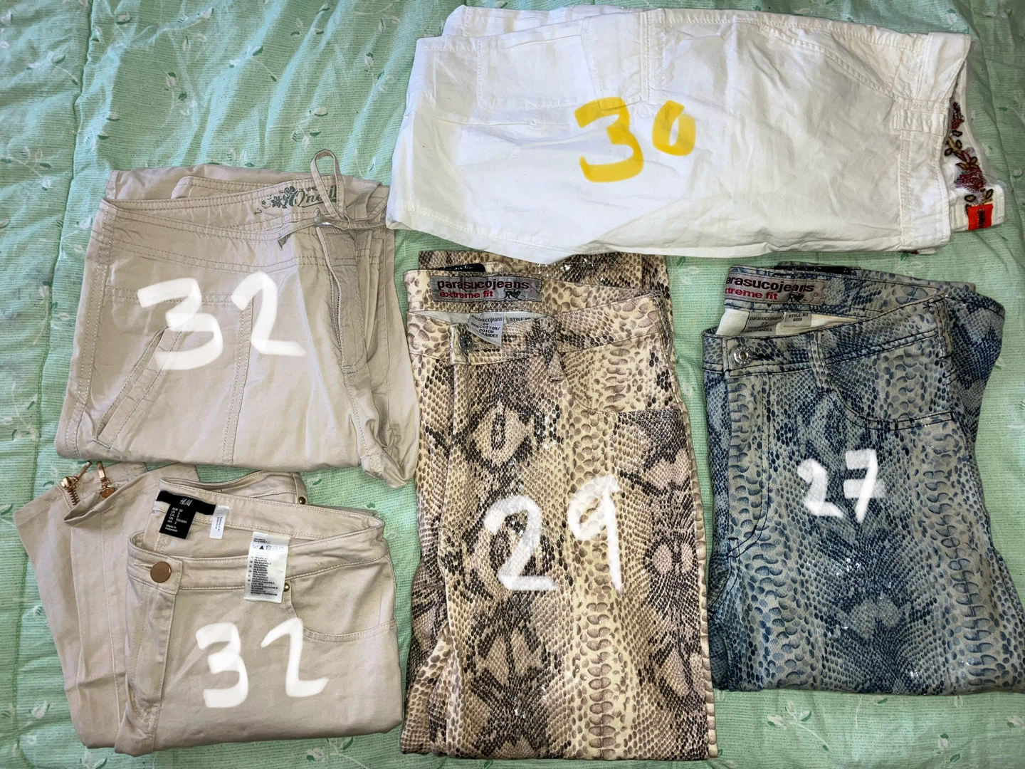 Pants Bundle - H&M, Parasuco Jeans, Size 30-32 (price of Each)