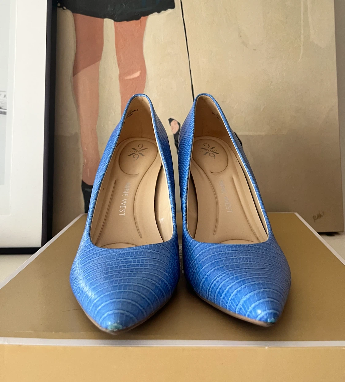 Nine West Blue Pointed Toe Heels - Size 8M - photo 2