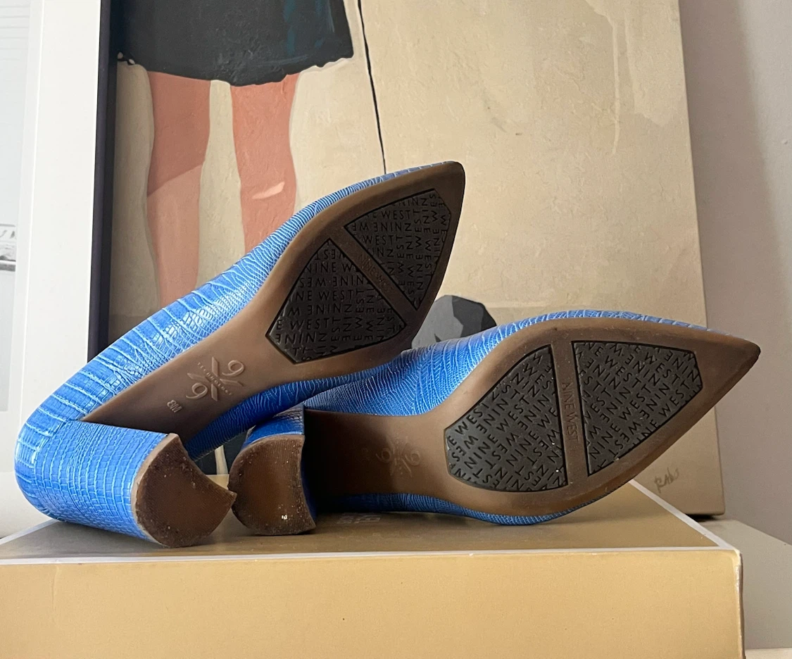 Nine West Blue Pointed Toe Heels - Size 8M - photo 5
