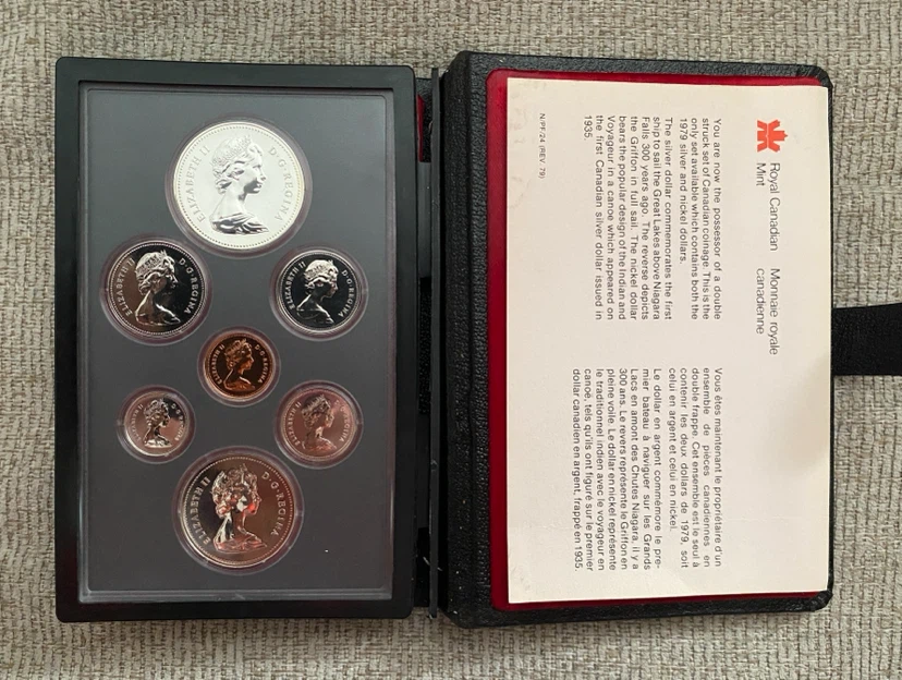 1979 RCMP 7 Coin Proof Set with Silver Dollar - photo 2