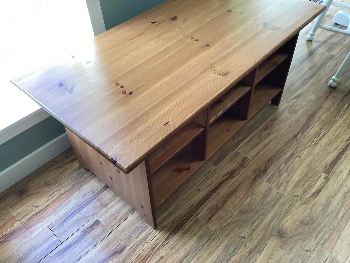 IKEA solid Bamboo coffee table with baskets - photo 3
