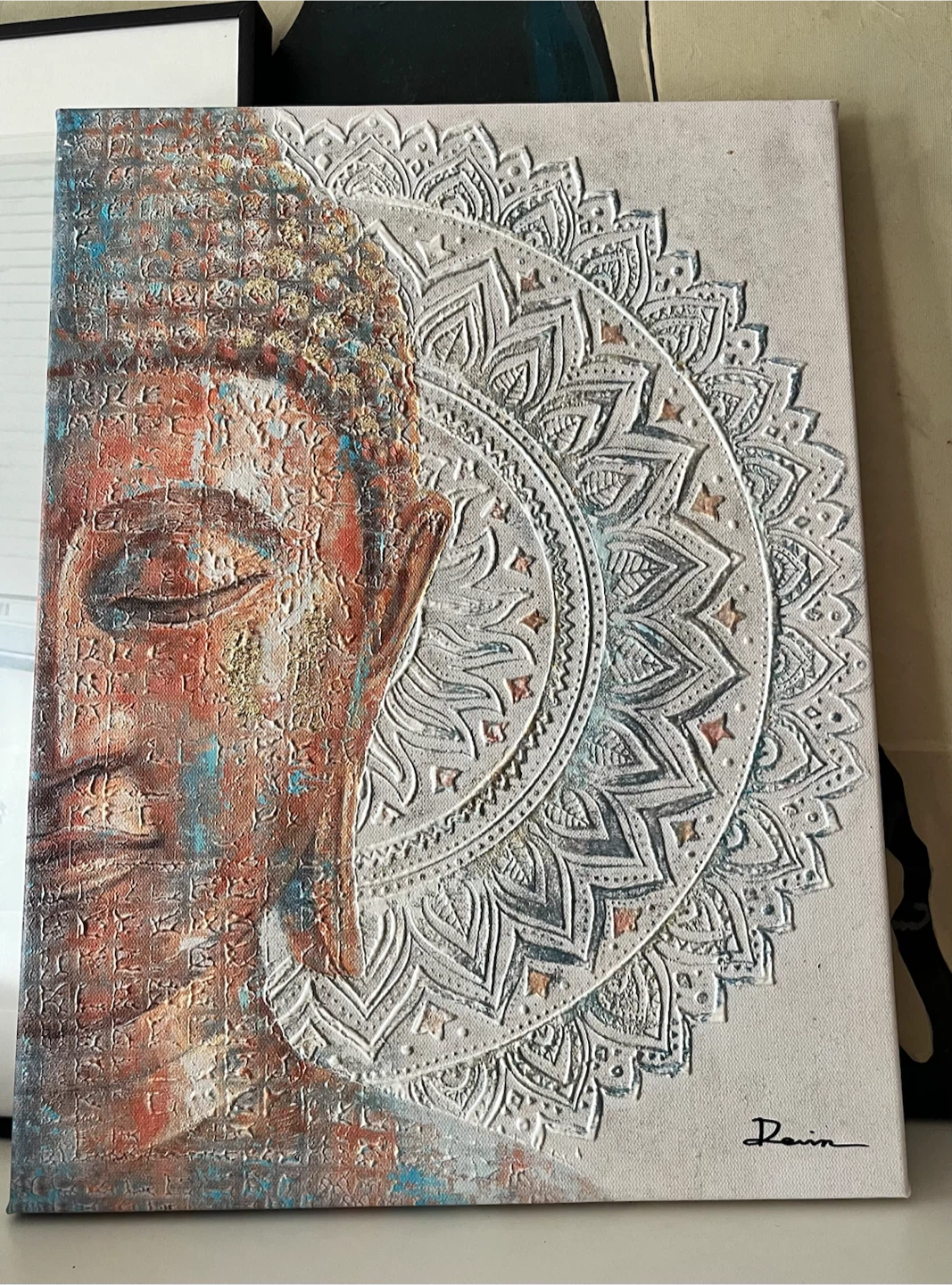 Textured Buddha Canvas Wall Art