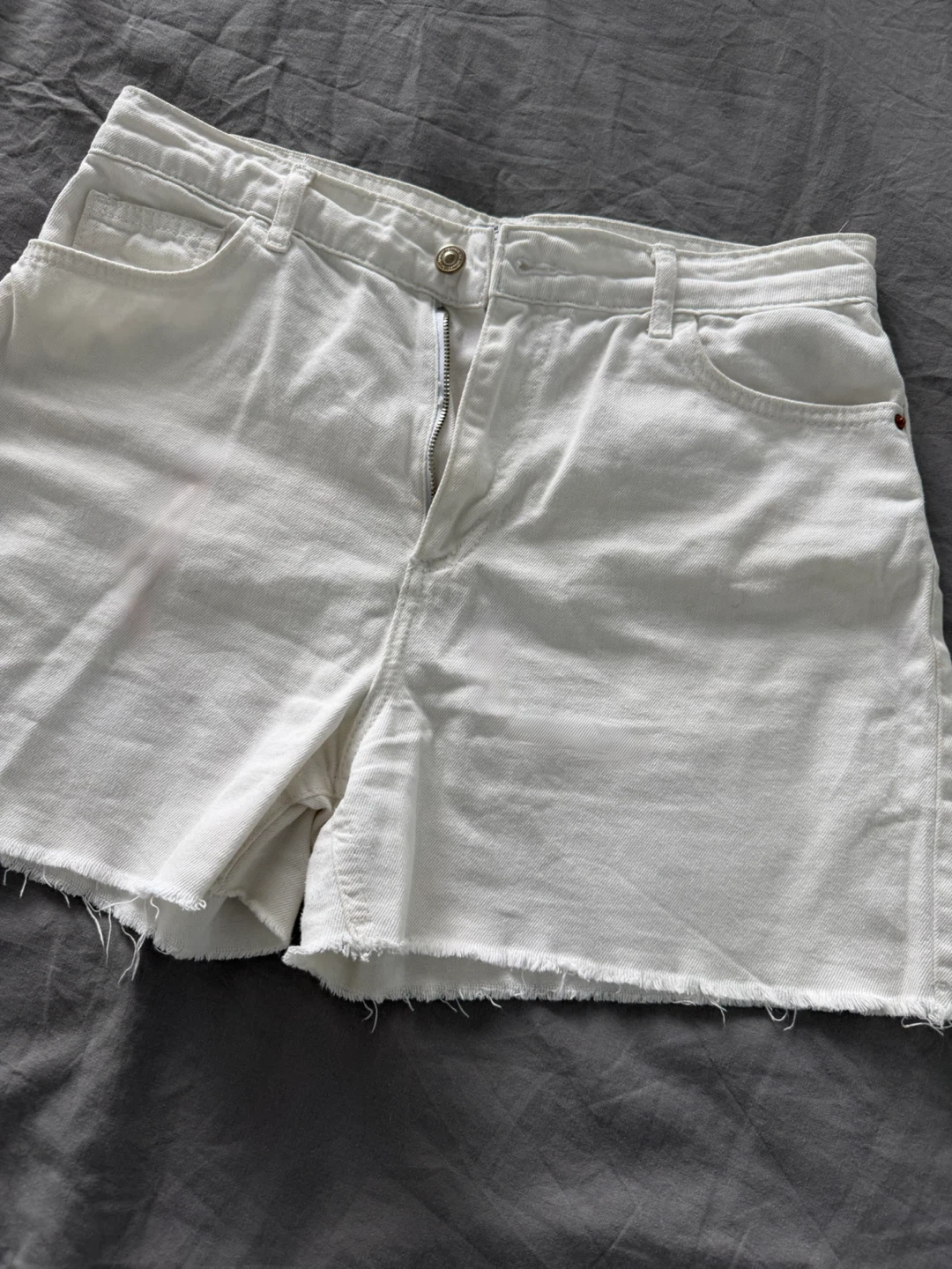 White Denim Cut-off Shorts
