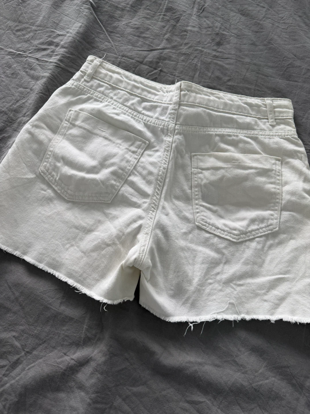White Denim Cut-off Shorts - photo 2