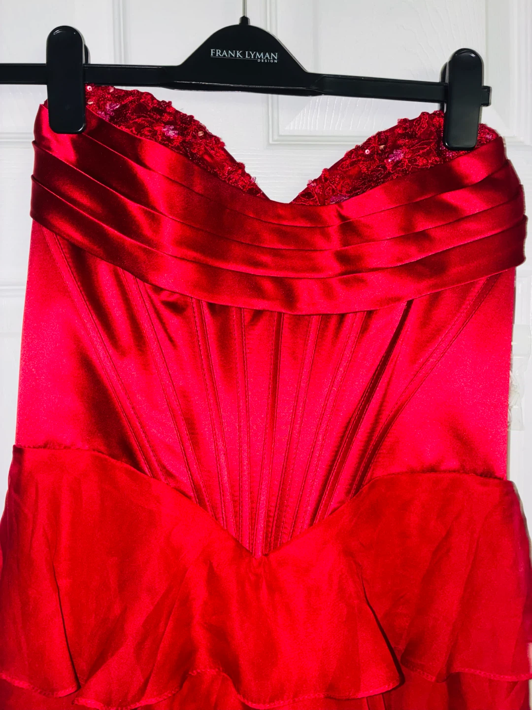 Red Ruffled Corset Gown