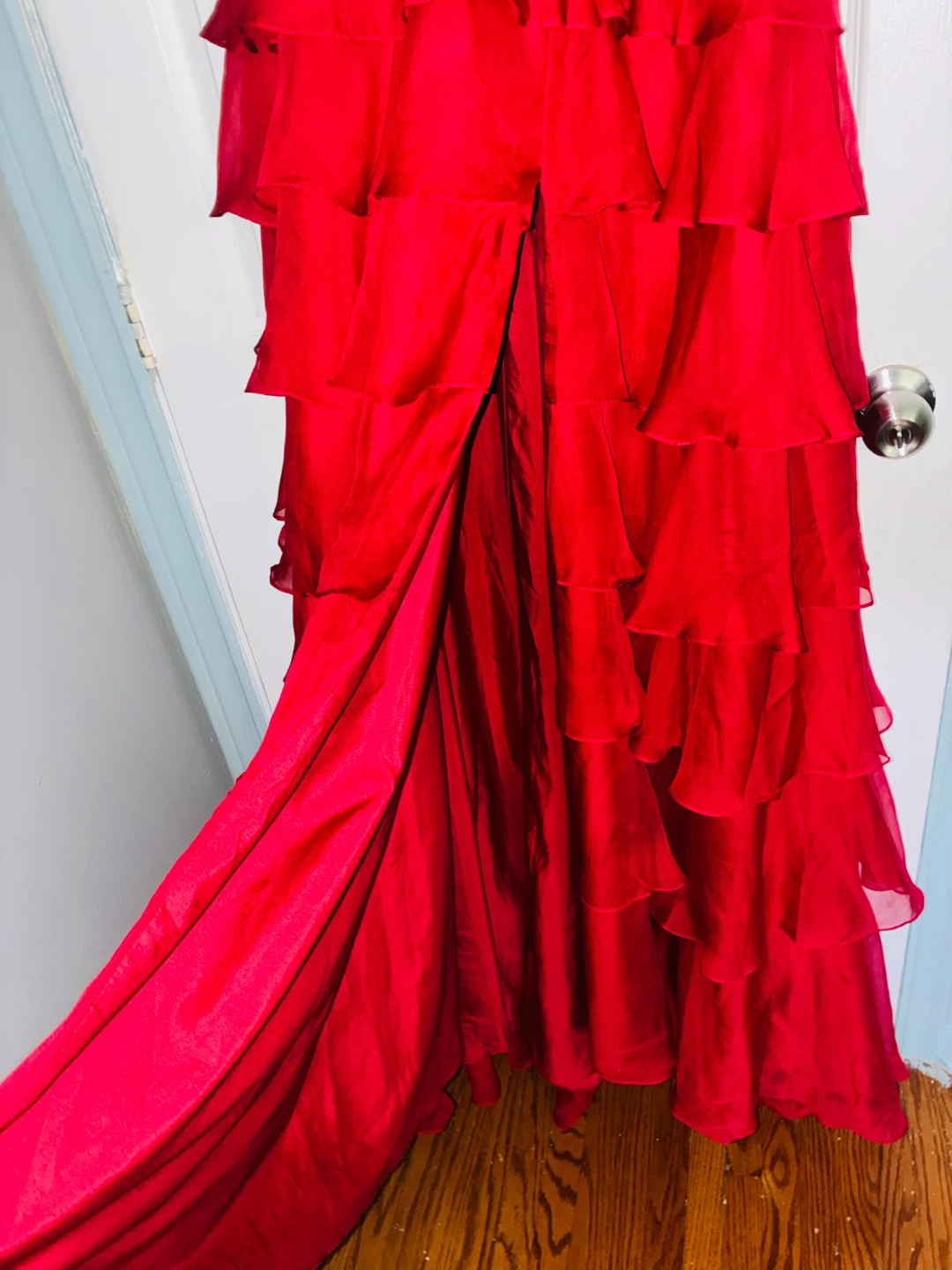 Red Ruffled Corset Gown - photo 2