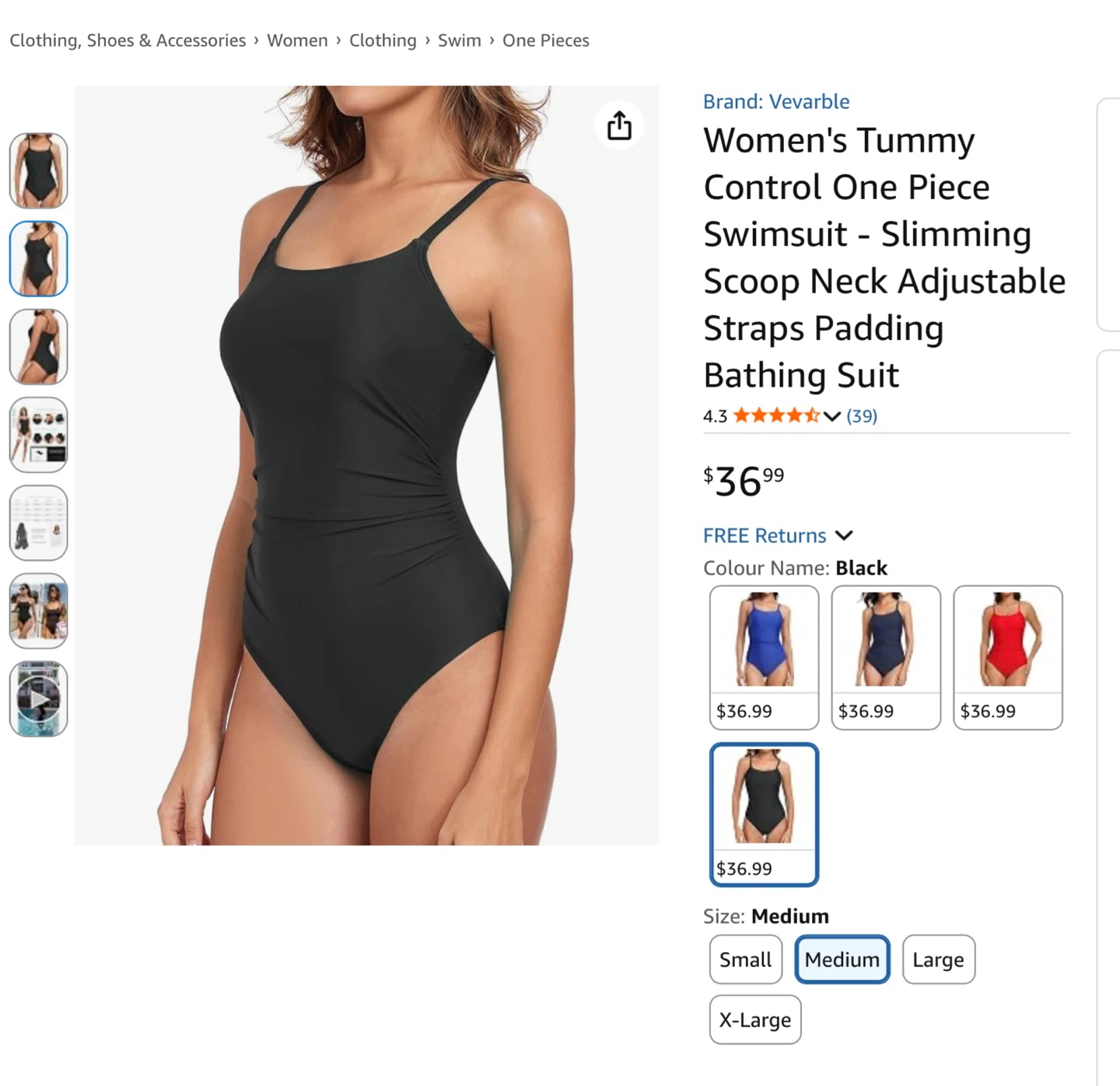 New M Women's Tummy Control One Piece Swimsuit
