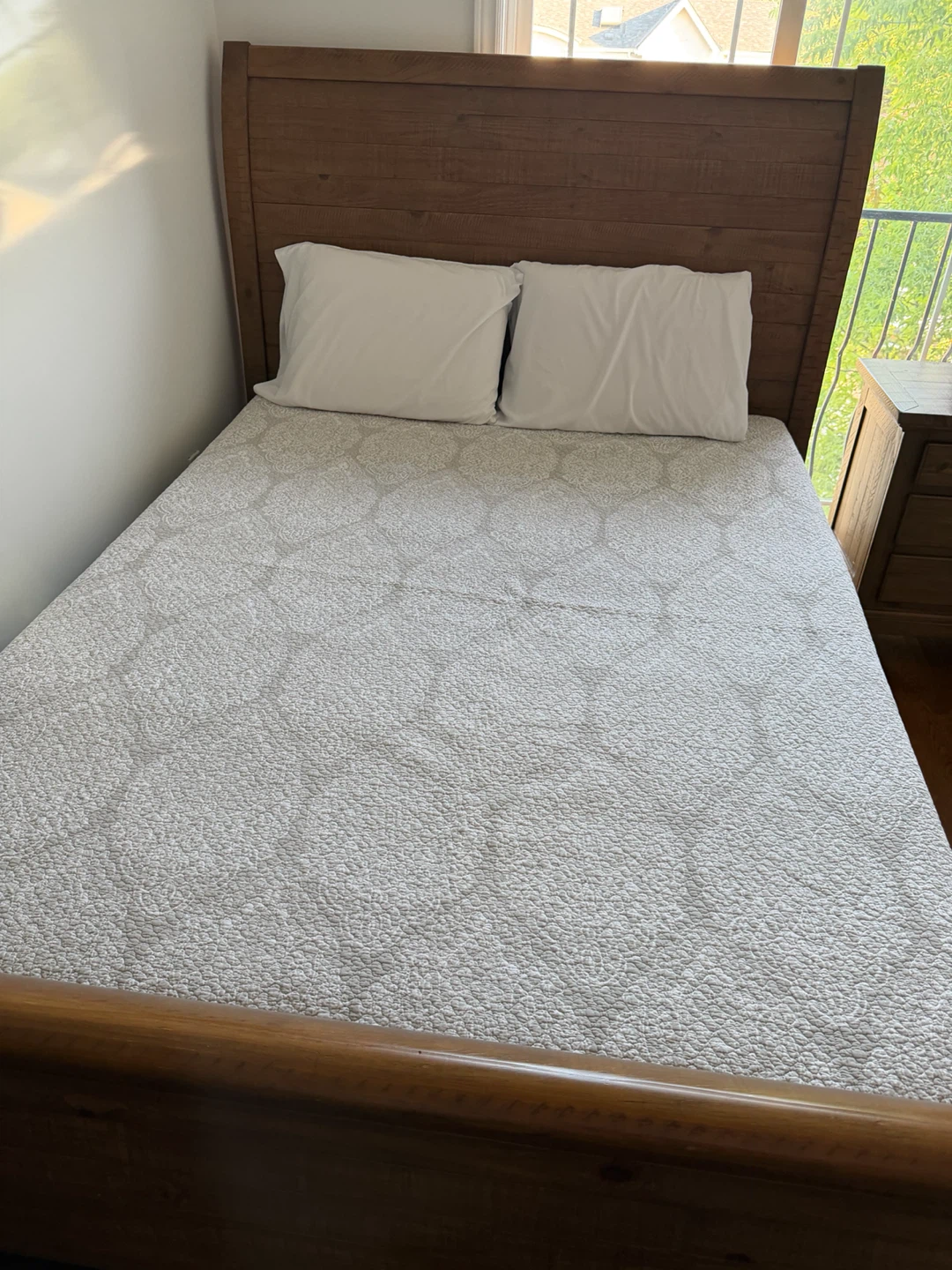 Wooden Dresser and Bed Frame Set
