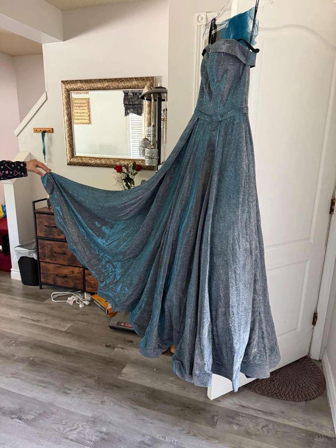 Sparkly Blue A-Line Prom Dress - photo 2