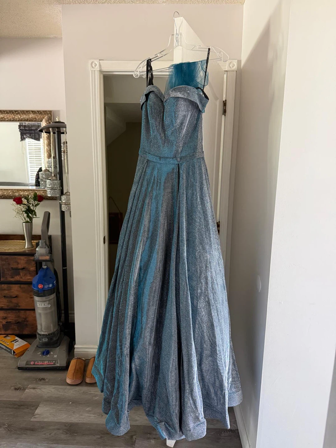 Sparkly Blue A-Line Prom Dress - photo 5