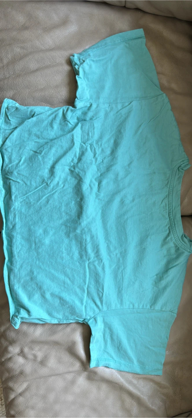 XS Aeropostale Aqua Blue Cropped Pocket T-Shirt - photo 2