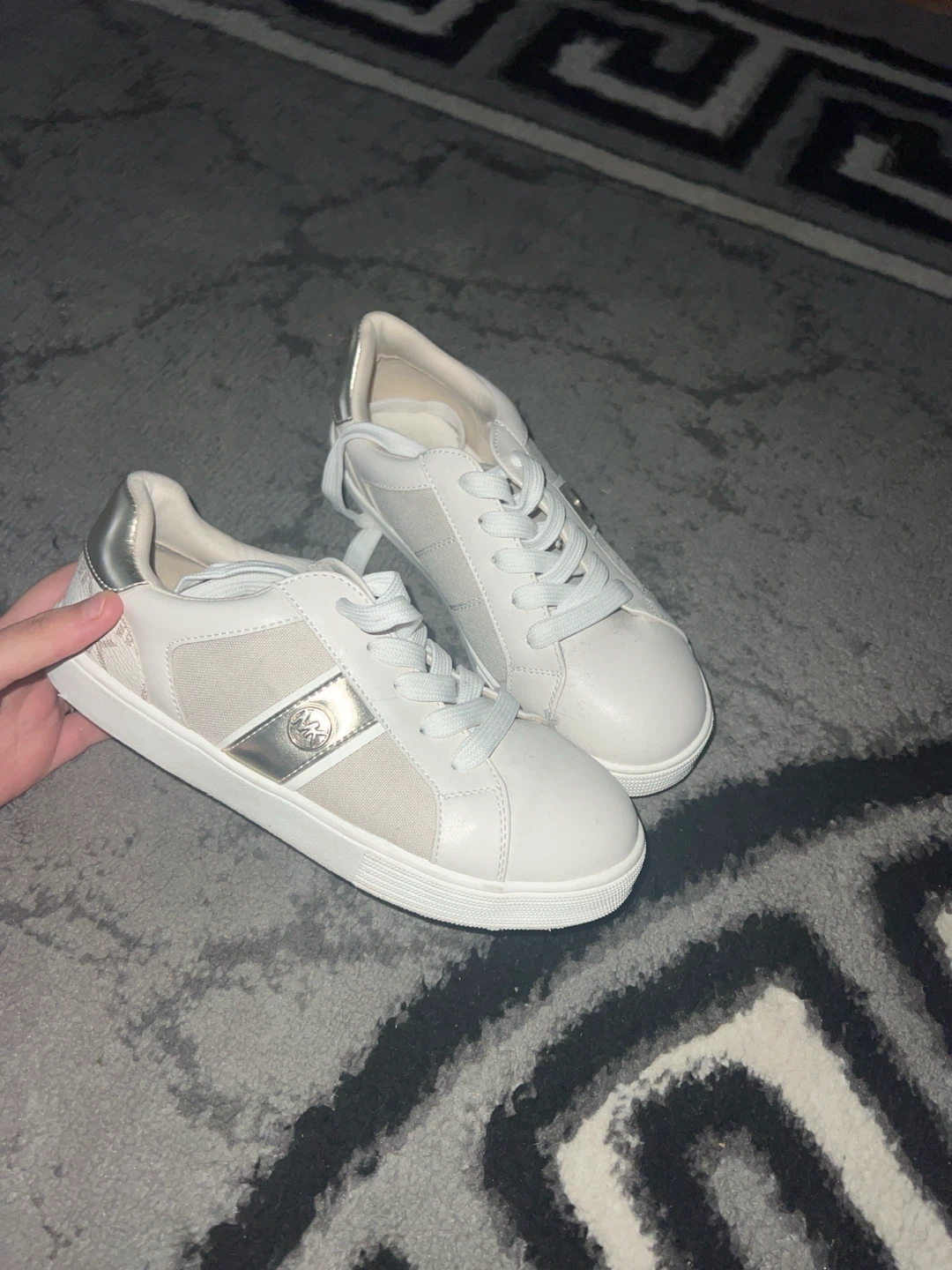 Michael Kors White & Silver Sneakers