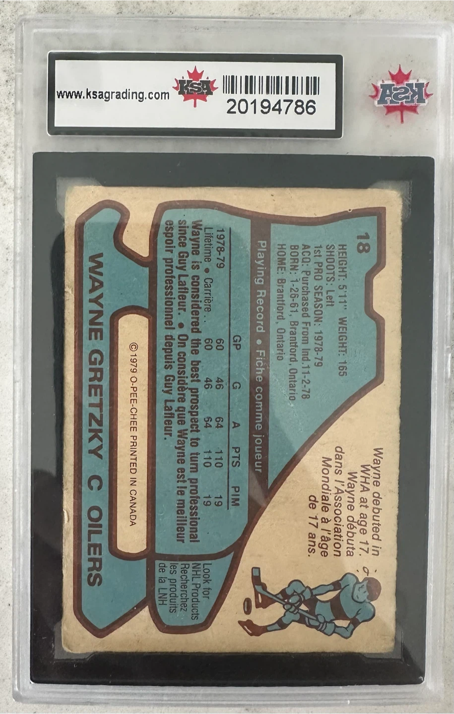 1979-80 O-Pee-Chee #18 Wayne Gretzky Rookie Card - photo 2