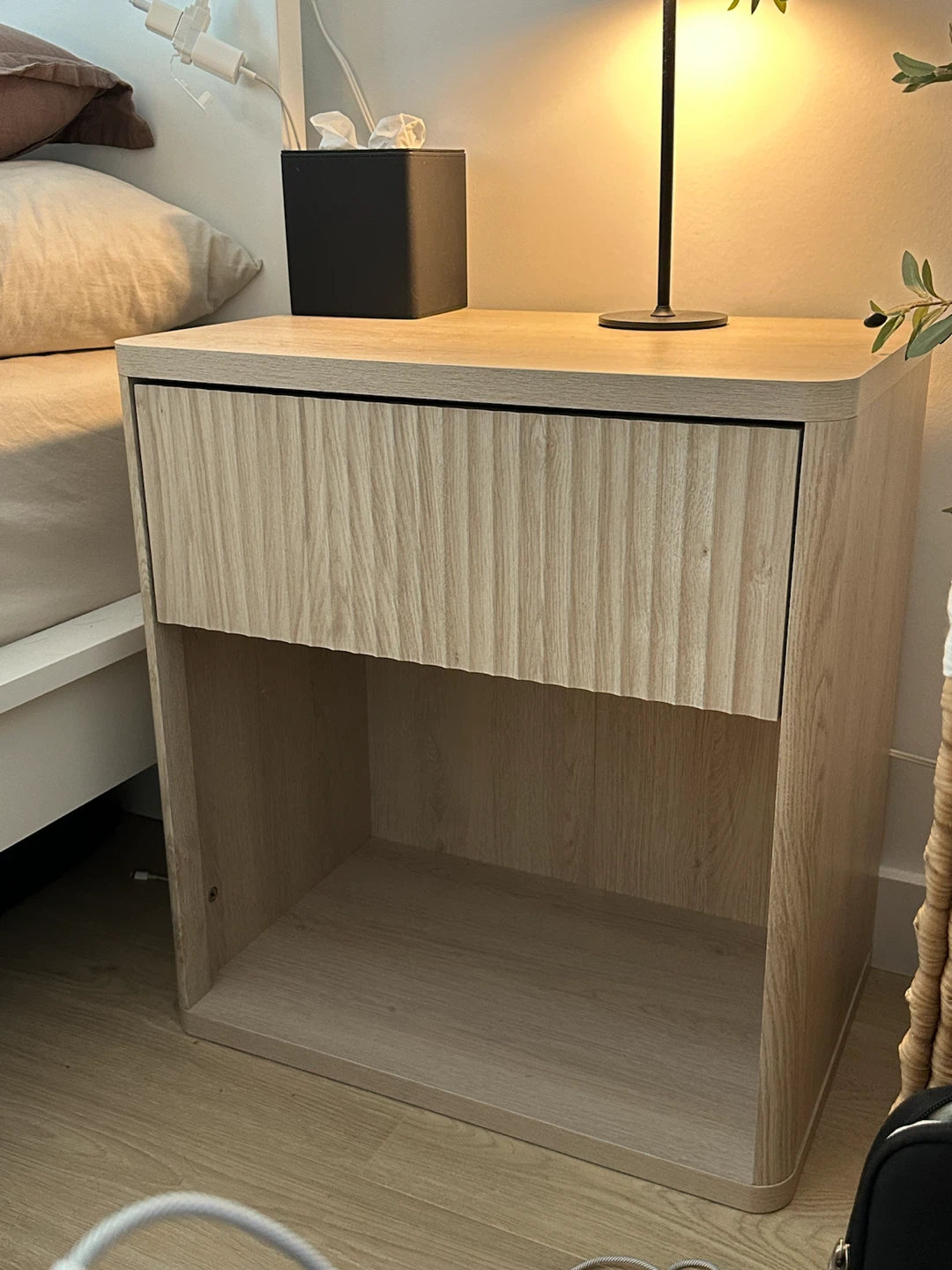Fluted Oak Nightstand