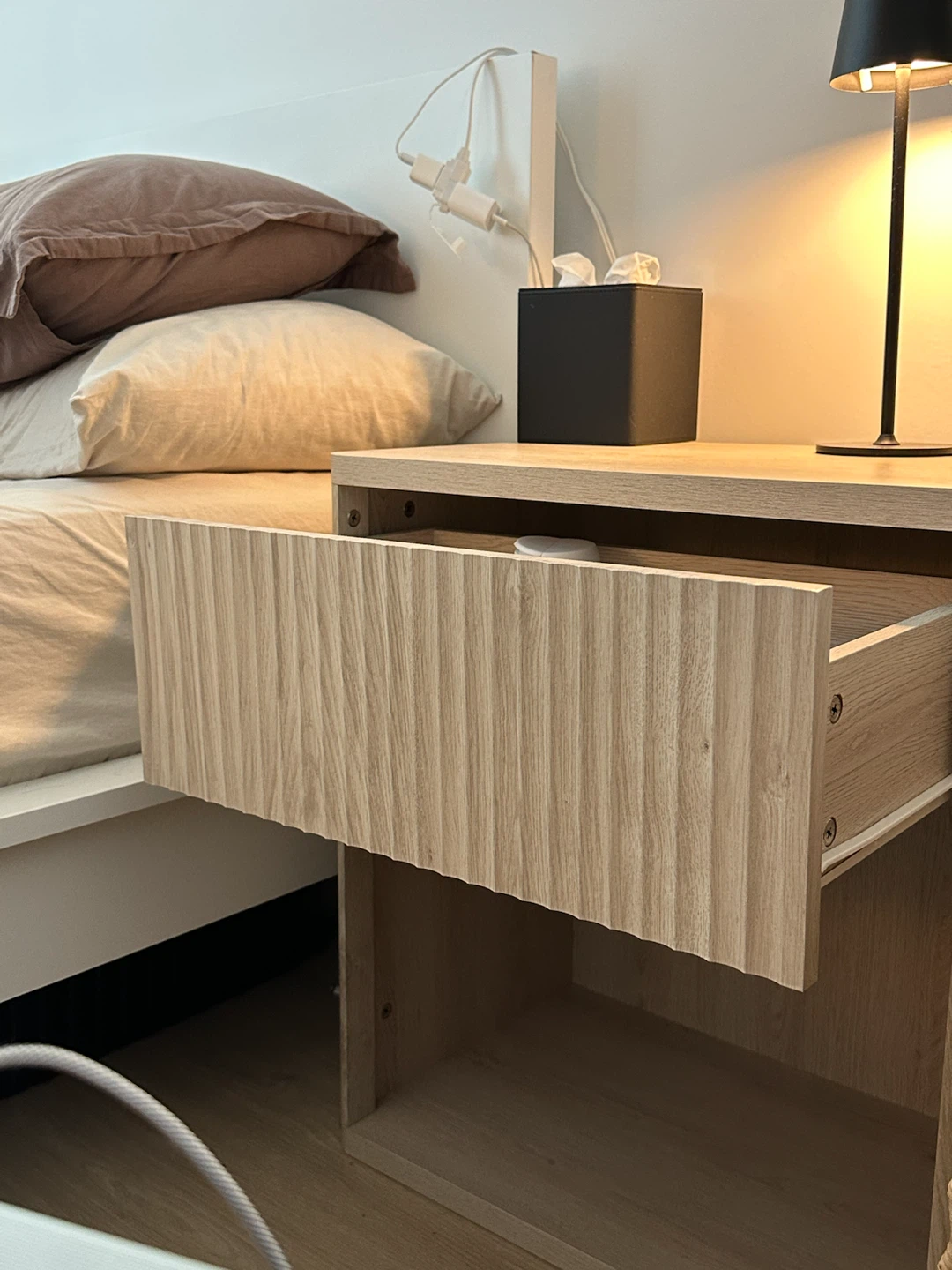 Fluted Oak Nightstand - photo 3