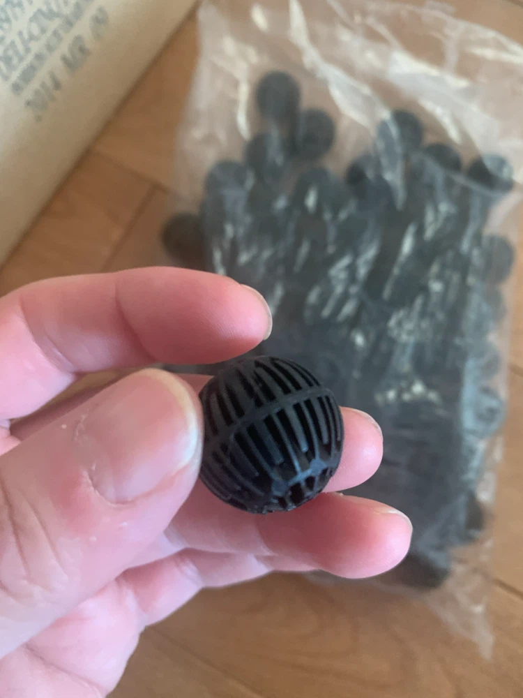 Bag of Black Plastic Filter Balls