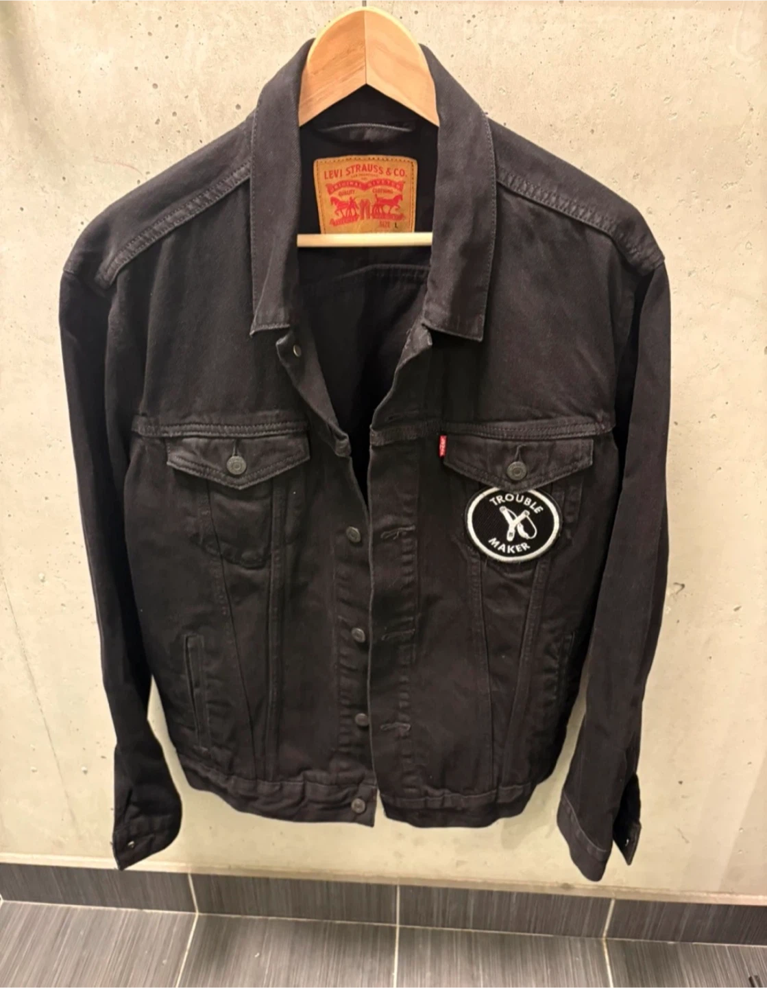 Levi's Black Denim Jacket - Size L