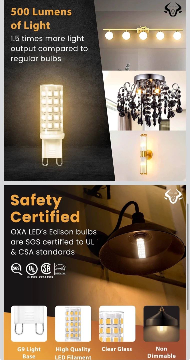 OXA LED G9 6-Pack LED Light Bulbs - photo 5