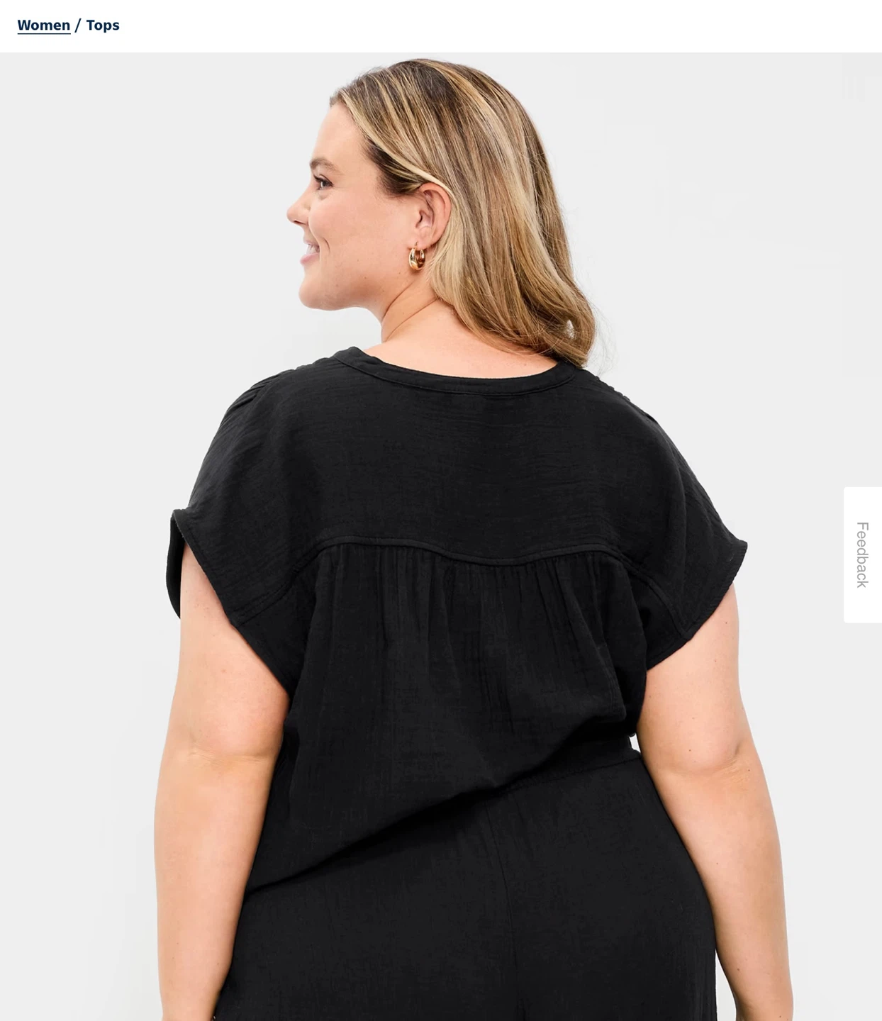 New Short-Sleeve Crinkle Gauze Popover Top XL - photo 2
