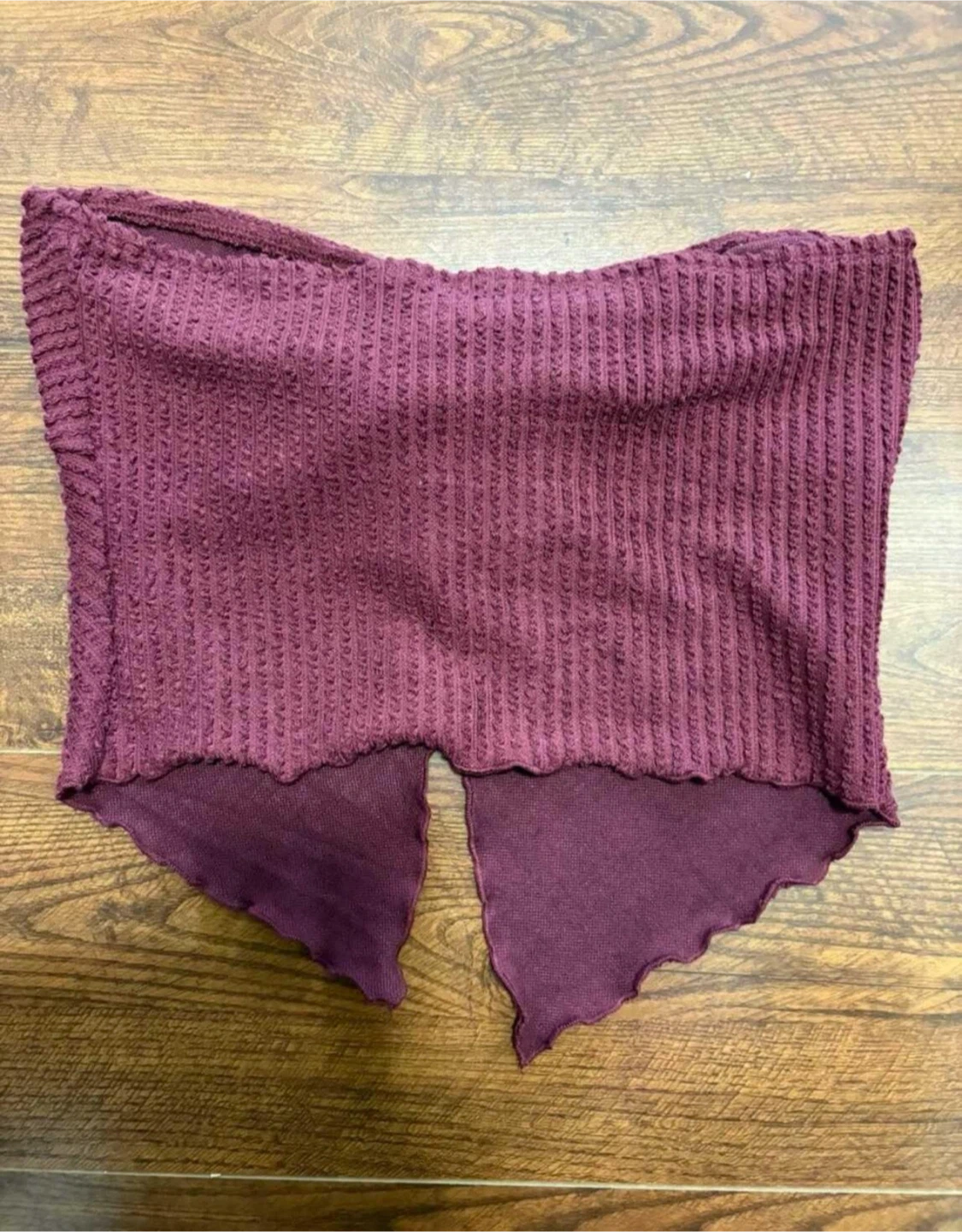 SHEIN Twist Front Tube Top - Burgundy - photo 3