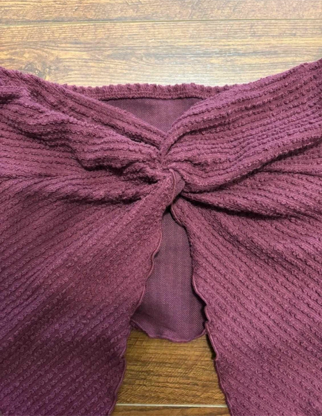 SHEIN Twist Front Tube Top - Burgundy - photo 4