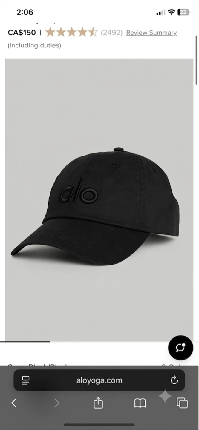 ALO Yoga Black  Cap