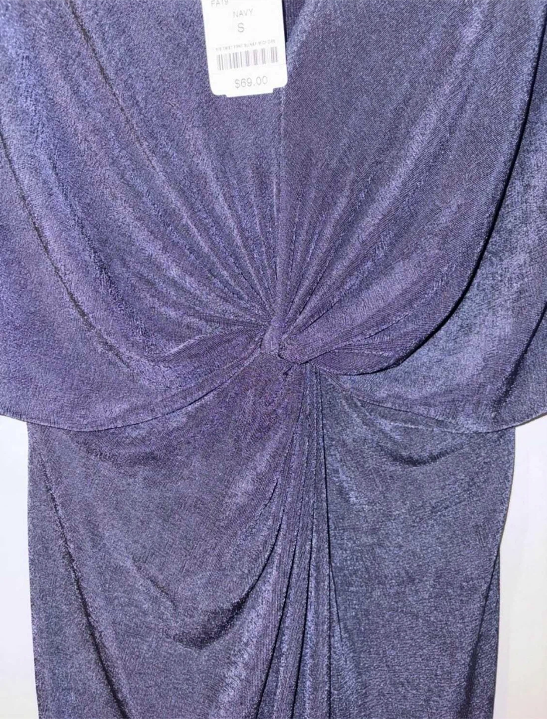 Lock & Key Navy Twist Front Midi Dress - Size S - photo 4