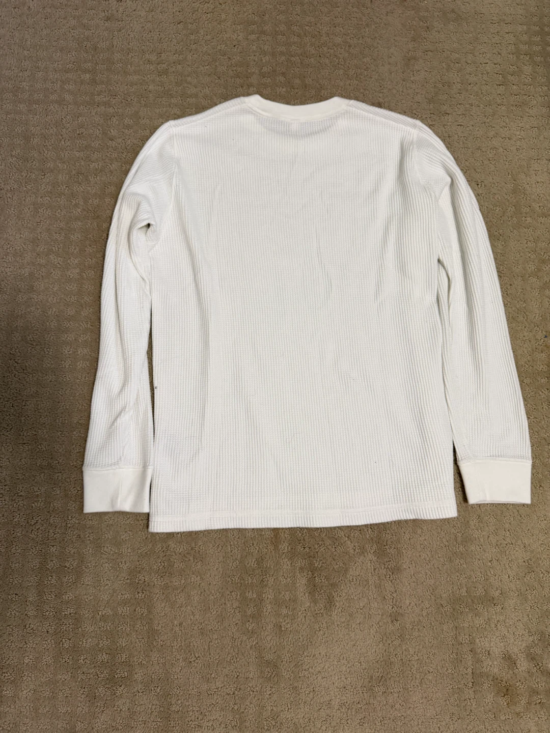 UNIQLO White Waffle Knit Long Sleeve Shirt - photo 2