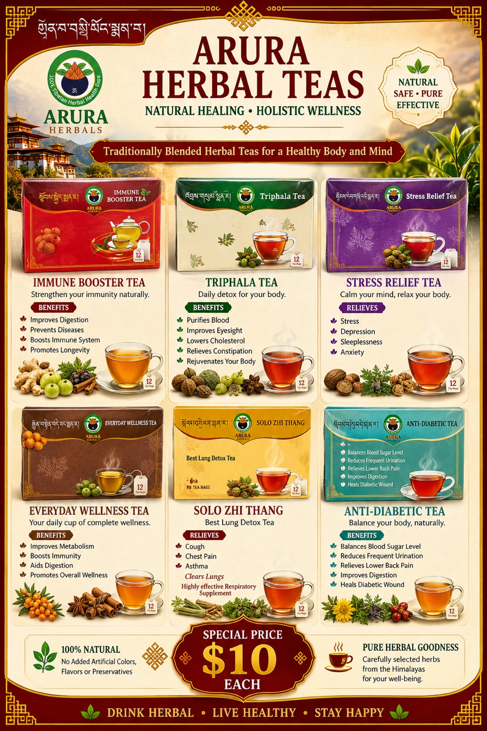 Arura Herbals Immune Booster Tea (12 Tea Bags)