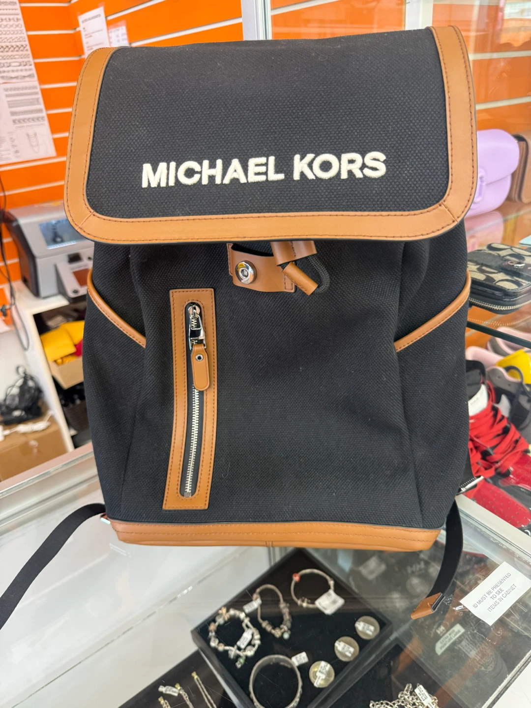 Michael Kors Black Canvas Backpack